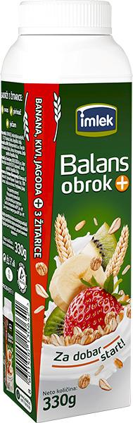 Balans+ obrok banana, kivi, jagoda i žitarice 1%mm 330g