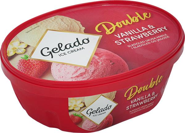 Gelado Double vanila jagoda 1000 ml