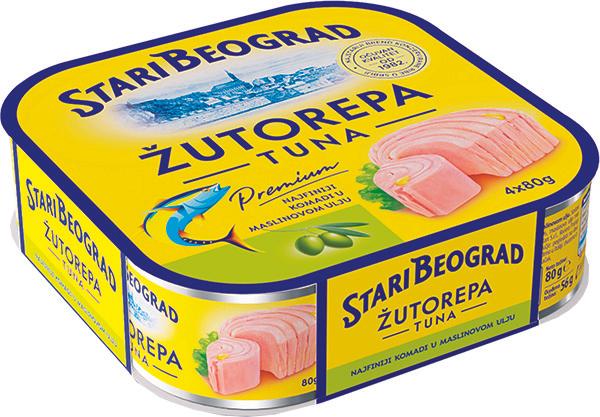 Žutorepa tuna komadi u maslinovom ulju 4x80g