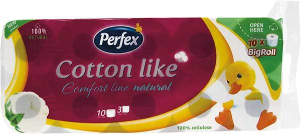 Perfex toalet papir cotton comfort line natural 3sl 10/1