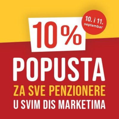 Specijalan popust u svim DIS marketima za naše starije sugrađane!