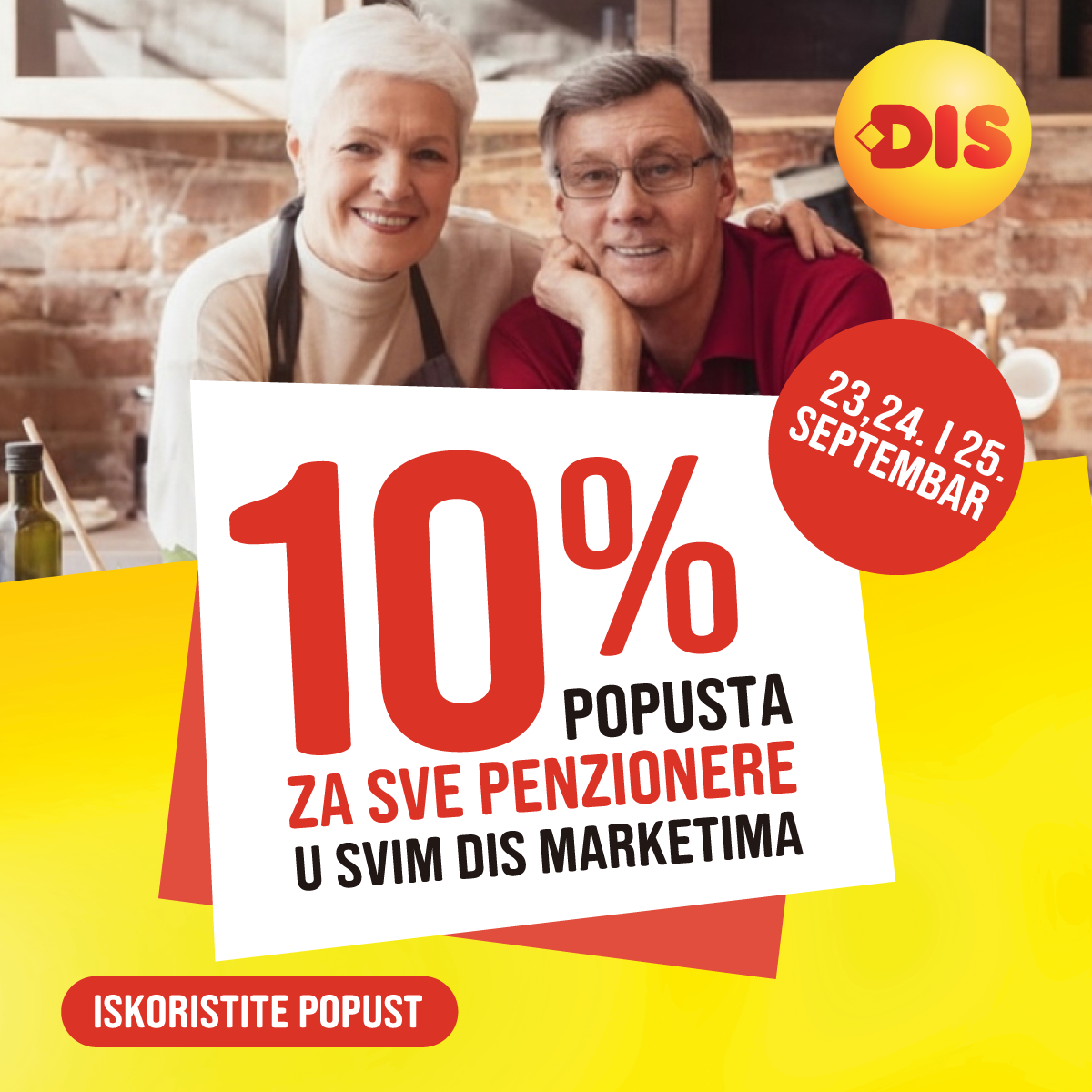 Za naše starije sugrađane pripremili smo specijalan popust u svim DIS marketima!