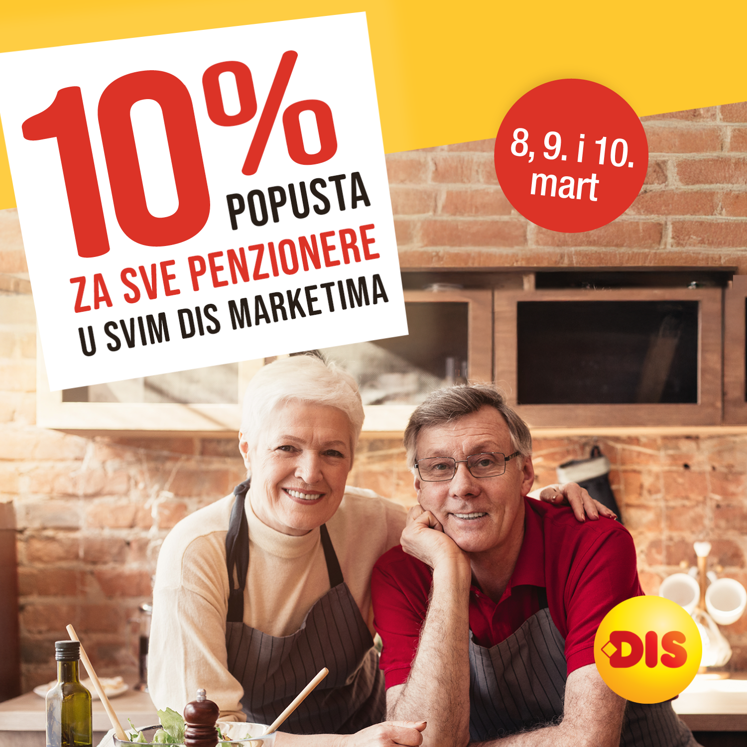 Specijalan popust u svim DIS marketima za naše starije sugrađane!
