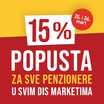Za naše starije sugrađane pripremili smo specijalni penzionerski popust u svim DIS marketima!