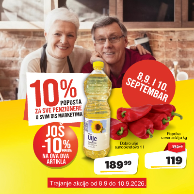 Za naše starije sugrađane pripremili smo specijalan popust u svim DIS marketima!