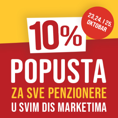 Za naše starije sugrađane pripremili smo specijalan popust u svim DIS marketima!